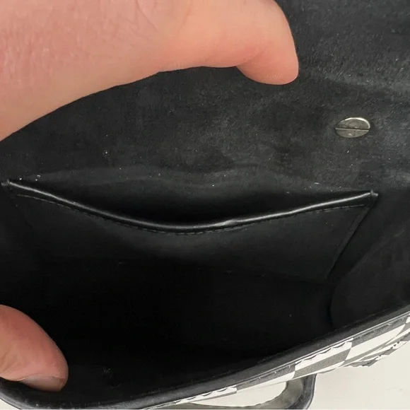 Christian Dior J’Adior Check Black White Checkered Flap Leather Bag - Picture 9 of 11